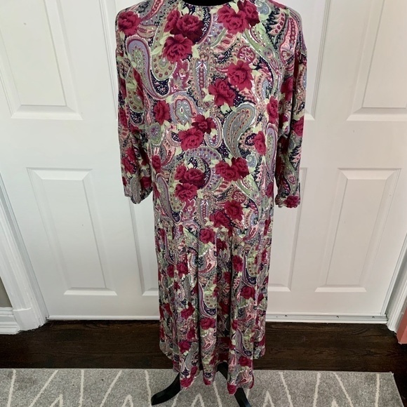 David Benjamin Vintage Paisley Drop Waist Dress - Picture 2 of 8